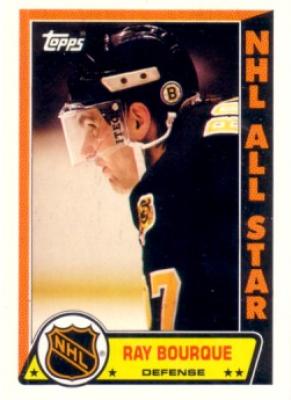 Ray Bourque Bruins 1989-90 Topps All-Star sticker card #7