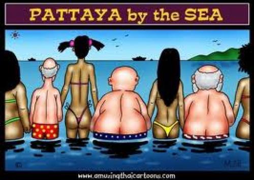 Amazing Thailand cartoon postcards; Pattaya Beach; Thailand