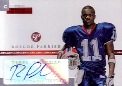 Roscoe Parrish certified autograph Buffalo Bills 2005 Topps card