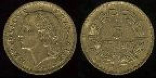 5 francs; Year: 1938-1946; (km 888a); aluminum bronze