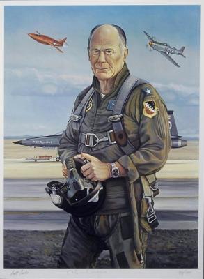 Chuck Yeager autographed lithograph ltd. edit. 1400