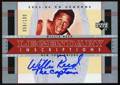 Willis Reed certified autograph New York Knicks Upper Deck Legendary Inscriptions card