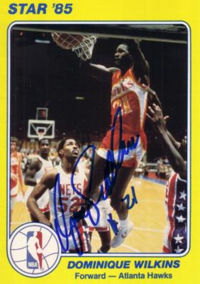 Dominique Wilkins autographed Atlanta Hawks 1985 Star Court Kings 5x7 jumbo card