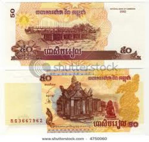 Banknotes; old banknote of Cambodia, 50 riel , 2002 year