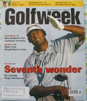 Vijay Singh autographed 2004 Golfweek magazine