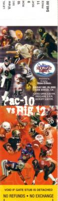 2000 Holiday Bowl ticket stub (Oregon 35 Texas 30)