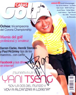 Yani Tseng autographed Caras Golf magazine cover 8x10 photo