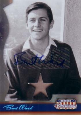 Burt Ward certified autograph Donruss Americana card with worn shirt swatch