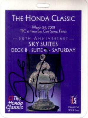 Jesper Parnevik autographed 2001 Honda Classic Saturday badge