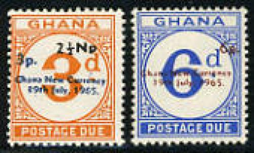 Postage due overprints, diff. colours; Year: 1965