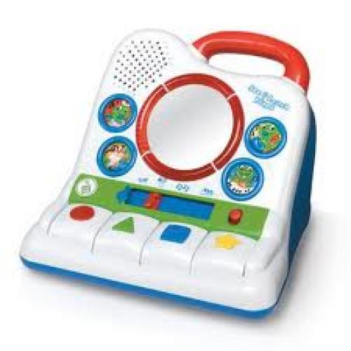 Pictures of leaf frog and VTech learning toys