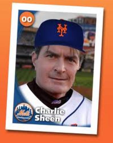 Baseball Card; Charlie Sheen(Actor); New York Mets