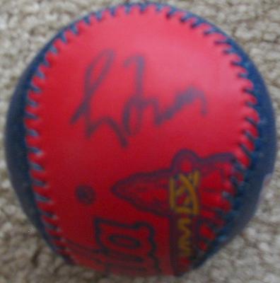 Greg Maddux autographed Atlanta Braves logo leather baseball