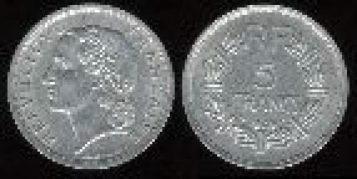 5 francs; Year: 1945-1952; (km 888b.1); aluminum
