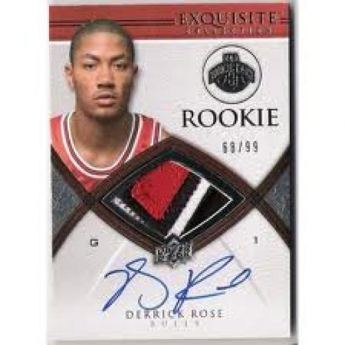 Basketball Card; Exquisite Derrick Rose Auto Patch Rookie Card