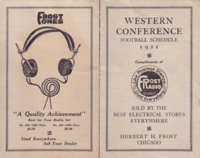 1922 Western Conference (Big 10) college football schedule