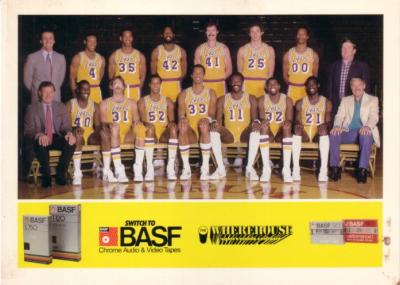 Los Angeles Lakers 1983-84 BASF 5x7 team photo card