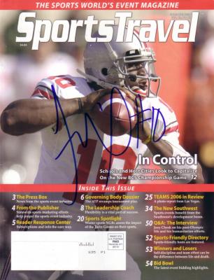 Troy Smith autographed Ohio State 2006 SportsTravel magazine cover
