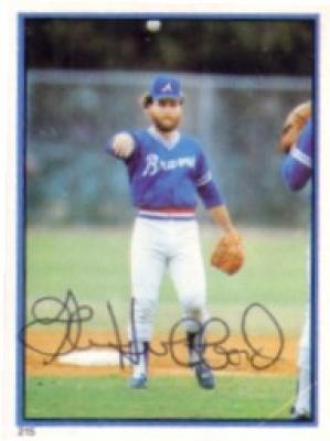Glenn Hubbard autographed Atlanta Braves 1983 Topps sticker