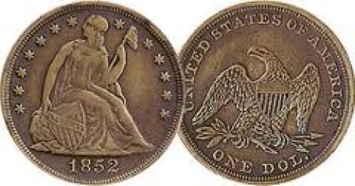 Coins: US Seated Dollar Probable Counterfeit 1852