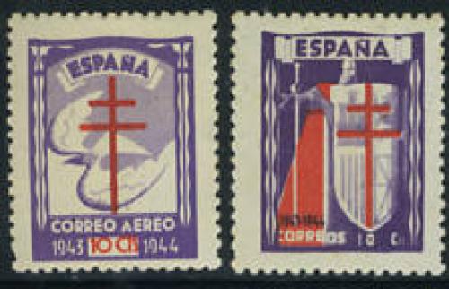 Anti Tuberculosis 2v; Year Issue:1943; Spain   Stamps