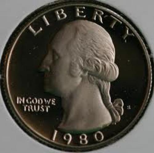 Coins; 1980 CLAD Proof Washington Quarter 25c Coin