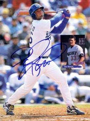 Paul Konerko autographed Dodgers Beckett back cover photo