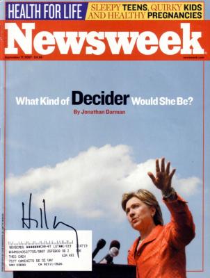 Hillary Clinton autographed 2007 Newsweek magazine