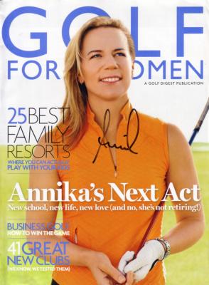 Annika Sorenstam autographed Golf for Women magazine cover