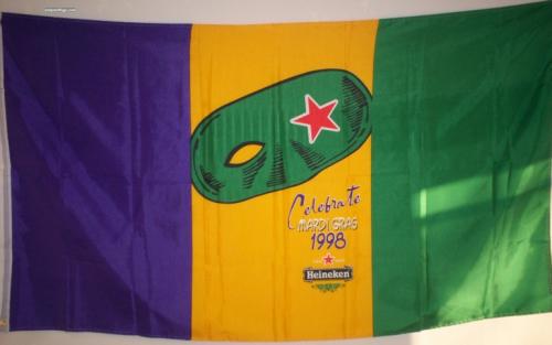 Collectible Madri Gras Heineken flag
