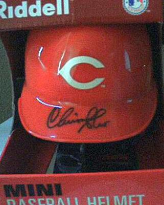 Chris Sabo autographed Cincinnati Reds mini helmet