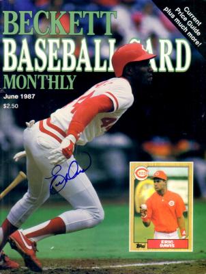 Eric Davis autographed Cincinnati Reds 1987 Beckett Baseball magazine cover