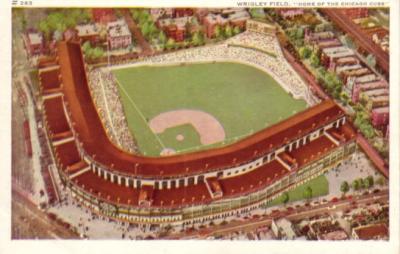 Chicago Cubs Wrigley Field early 1940s postcard
