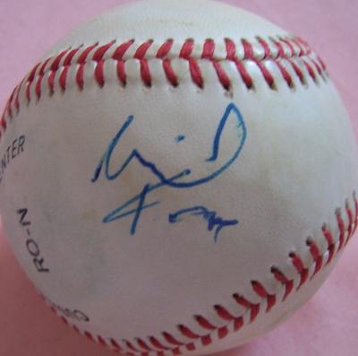 Michael Keaton autographed NL baseball