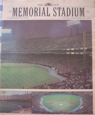 Orioles 1991 Memorial Stadium Baltimore Sun commemorative newspaper