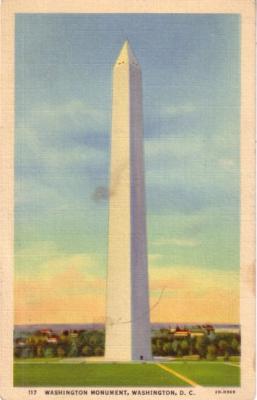 1938 Washington Monument postcard