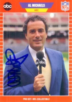 Al Michaels autographed 1989 Pro Set Announcers card