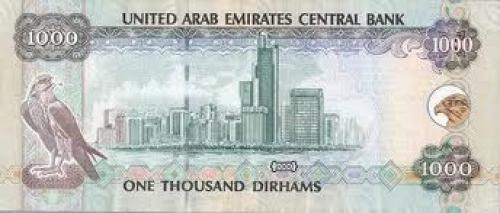 Banknotes; United Arab Emirates 1000 dirhams banknote.