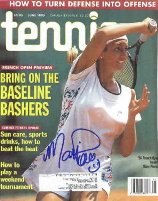 Mary Pierce autographed 1995 Tennis magazine cover