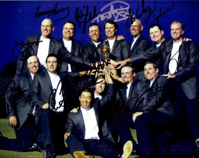 2008 US Ryder Cup Team autographed 8x10 photo (Paul Azinger Phil Mickelson)