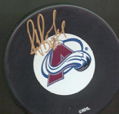 Ray Bourque autographed Colorado Avalanche puck