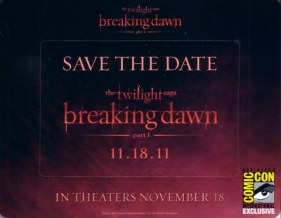 Twilight Breaking Dawn movie promo fridge magnet set (2011 Comic-Con exclusive)