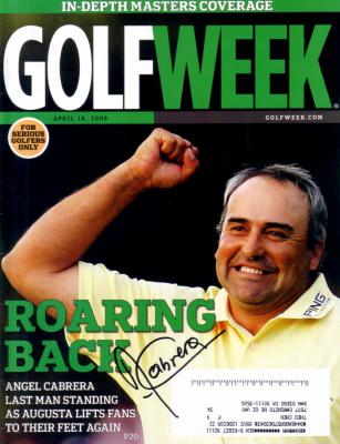 Angel Cabrera autographed 2009 Masters Golf Week magazine