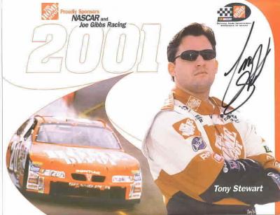 Tony Stewart (NASCAR) autographed 8 1/2 by 11 Home Depot photo