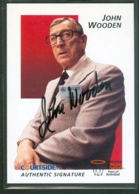 John Wooden certified autograph UCLA 1992 Courtside Flashback card