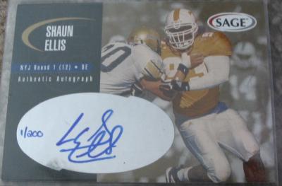 Shaun Ellis certified autograph Tennessee 2000 Press Pass card #1/200