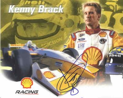Kenny Brack autographed 8x10 Shell Racing photo card
