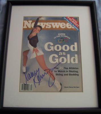 Nancy Kerrigan autographed 1994 Newsweek skating cover matted & framed