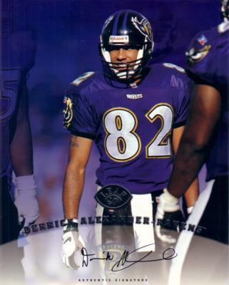 Derrick Alexander certified autograph Baltimore Ravens 1997 Leaf 8x10 photo card