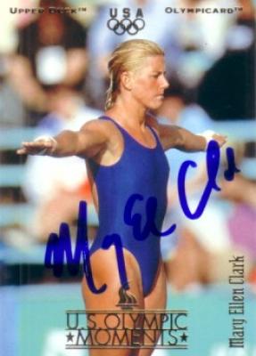 Mary Ellen Clark autographed 1996 Upper Deck U.S. Olympic diving card
